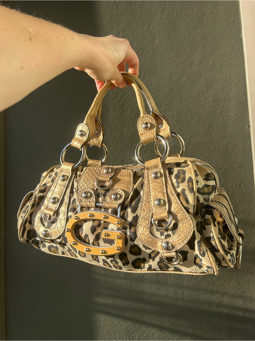 RARE Vintage Guess Leopard Print Shoulder Bag